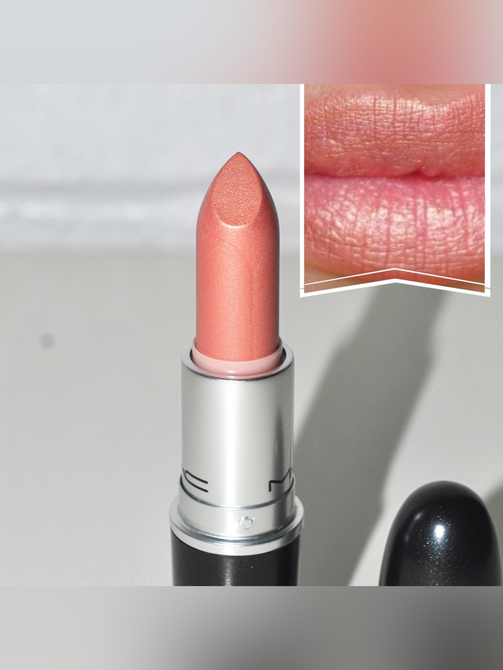 MAC Cosmetics Lipstick *SANDY B* Peach Pink with gold sheen Discontinued BNWOB